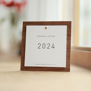 모이 2025년 오크 탁상달력 스티커2장 우드달력 우드 2025달력 캘린더 인테리어 소품, 월넛 탁상 + 스티커 2장