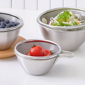 리본제이 뉴 미니 숏핸들 믹싱볼 채반 세트 11cm, 숏핸들 볼&채반 11cm (350ml), 상세 설명 참조, 1개