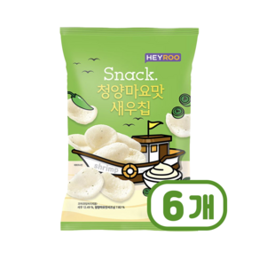 헤이루 청양마요맛새우칩 봉지스낵 100g x 6개