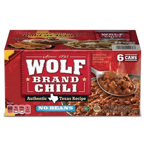 Wolf Band 울프 브랜드 콩 없는 칠리 통조림 15oz(425g) 6캔, 1개, 425g