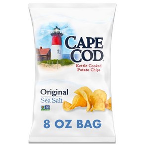 Cape Cod Potato Chips Oiginal Kettle Cooked Chips 8 Oz 케이프 코드 감자칩 오리지널 주전자 요리 칩 8온스, 1개, 226g