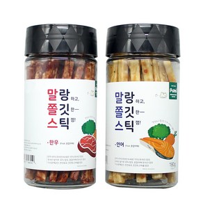 푸르미 말랑하고 쫄깃한 스틱 껌, 한우+연어 (Feat. 혼합야채), 180g, 2개