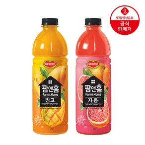 롯데칠성 델몬트팜 1.2L 자몽 6 페트 PET 과일 음료 망고 앤홈 주스 쥬스, 6개