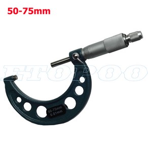 0-150mm 외부 마이크로 미터 세트 래칫 정지 유형 (0-25mm 25-50mm 50-75mm 75-100mm) 금속 게이지 표준 캘, [04] 50-75mm, 1개