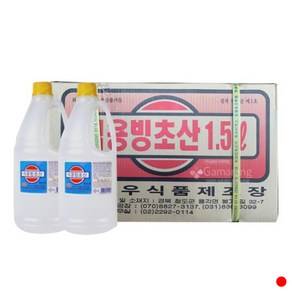 천우 식용빙초산 1.5L 12개입 산미첨가물 합성식초 장아찌, 12개