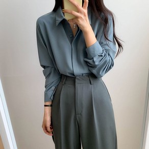 [재구매최고 / 3만장돌파] 데일리 링클프리 히든버튼 긴팔 블라우스 IT7810