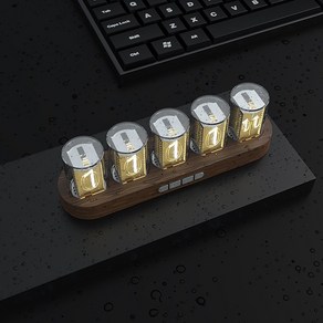 Sanmao RGB 알람시계 led탁상시계 무소음 USB 인테리어 디지털 탁상시계, 갈색