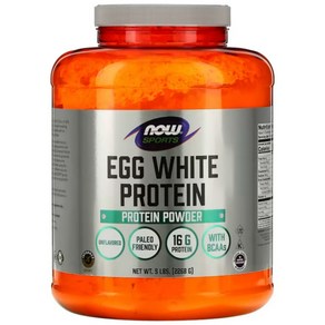 NOW Foods Egg White 에그 화이트 프로틴 무향 2268g, 1개, 2.268kg