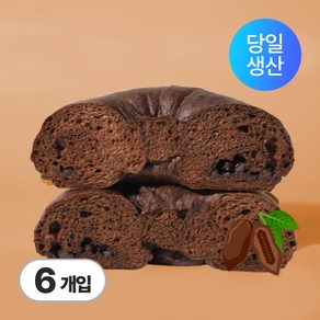 통밀 고단백 프로틴 초코칩 베이글(당일생산), 6개, 100g