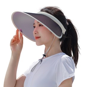 [아띠꼴로] UV 자외선차단 변색 썬캡 남녀공용 햇빛차단모자 산책모자, 블랙, 1개