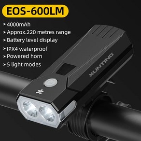 Xunting USB 충전식 LED 자전거 조명 MTB 손전등 헤드라이트 사이클링 프론트 램프 6 가지 모드, 1개
