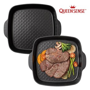 퀸센스 블랙 사각 그리들팬 28cm, 1개