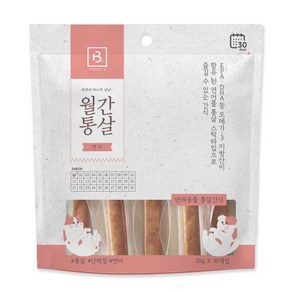 브리더랩 반려동물 월간통살 연어 스틱타입 간식 20g x 30p, 닭가슴살 + 연어 혼합맛, 30개