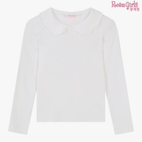 로엠걸즈 중계점 *24년 FW신상 30%할인* 데일리 에리 골지티 (아이보리) 골지 소재 물결 카라 디자인 매일 입고 싶은 데일리 간절기 긴팔 티셔츠 4~11세 RGLA2484C