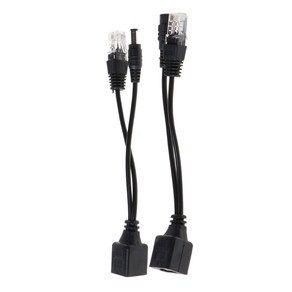 RJ45 인젝터 POE 스플리터 어댑터 케이블 키트 이더넷 12-48V에 대한 수동 전력, 01 Black