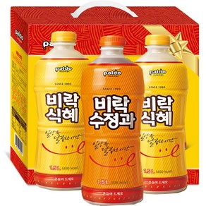 선물용 상자세트 비락 음료세트 식혜2병+수정과1병 대용량 혼합, 1.5L, 3개