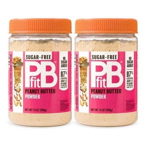 PBfit 무설탕 땅콩 버터 가루 13온스 2개 팩 슈가프리 피넛버터 파우더, 368g