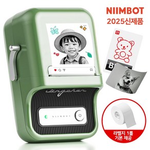 시노링크 NIIMBOT 라벨프린터 B21프로 300dpi 포토 스티커(라벨지1롤 포함), 1개, B21프로-빈티지그린