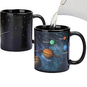 Antspirit Heat Changing Solar System Magic Coffee Antspirit 열 변경 태양계 매직 커피 머그잔 열에 민감한 도자기 티 컵 크리스마스