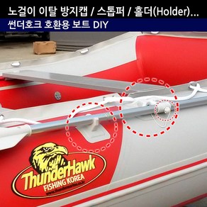 썬더호크 고무보트 패들(노) 노걸이 이탈 방지캡 스톱퍼 홀더(Holde) 호환용 카약 DIY, 2.노걸이 스토퍼-그레이