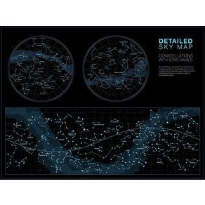 노 브랜드 학교 홈 오피스 cla에 대한 스타 남 벽 아트 인쇄가있는 매우 상세한 하늘지도 포스터 별자리 0405pm
