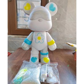 베어브릭 보석십자수 대형 DIY 비즈 빅사이즈 큐빅 인형 곰돌이, 52cm 블루, 1개