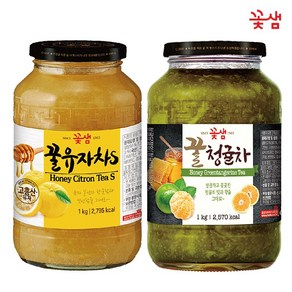 꽃샘 꿀유자차S 1kg *꿀청귤차 1kg, 1개