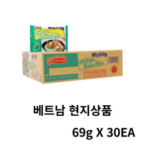 베트남 에이스쿡 ACECOOK Hu Tieu 쌀국수 돼지갈비 SUON HEO, 30개, 69g