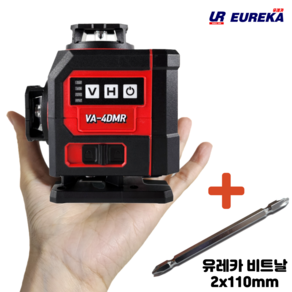 유레카 소형 미니 레드라인 레이저 레벨기 수평기 VA-4DMR + 유레카 비트날 2x110mm, 1개