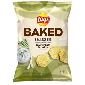 Lay's 레이즈 감자칩 베이크드 65% less fat 사워크림어니언 177g