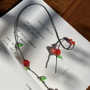 장미 끈갈피 비즈 책갈피 북마크 독서템 북마커 독서아이템 북클립, 라임장미