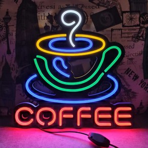 LED 네온사인 COFFEE 소품 카페 조명 간판 장식 유리 식당 오픈 인테리어 매장