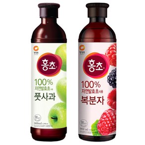 청정원 홍초 900ml 풋사과 1개 + 복분자 1개