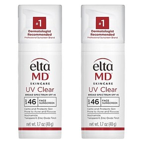 EltaMD 엘타엠디 UV 클리어 페이스 선스크린 선크림 선로션 SPF46 48g 2팩, 2개