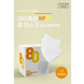 데이플랜 쿨 마스크 대형 KF80 화이트 새부리형, 30개입, 1개