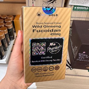 NHS GOLD 산삼 후코이단 (Fucoidan) 120 V-캡슐, 산삼후코이단, 60회분, 1개