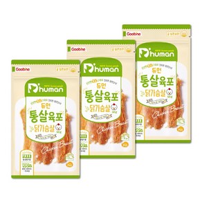 굽네듀먼 HACCP 강아지육포 국산닭가슴살, 3팩, 50g