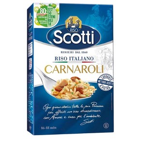 SCOTTI 카르나롤리 리조또 쌀 1kg 1팩 Scotti Rice - Canaoli Rice - Supefine Risotto Rice Ready, 1개