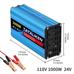 인버터 어댑터 EU DC 사인파 1000W-4000W 컨버터 12V/24V-AC 순수 충전기 110V 소켓 60hz, 24V1000W 110V 60Hz, 1개