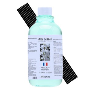 아로마메이트 자연풍덩 디퓨저 리필, 1개, 화이트머스크, 500ml