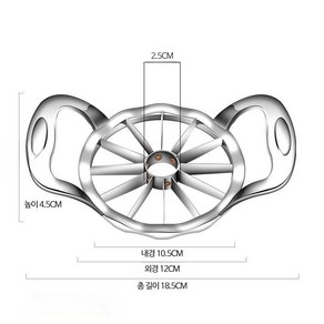 304 스텐 사과 과일 커터 슬라이서 스테인레스 씨 제거기, 1개