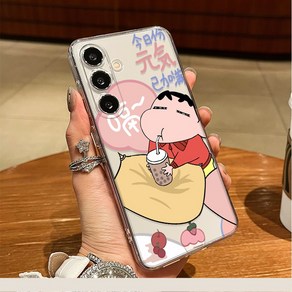 노래든는 짱구 투명 갤럭시 s25 s24플러스 s23 울트라 미끄럼방지 핸드폰 케이스