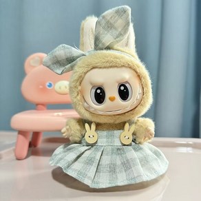 Labubu 라부부 인형옷 17cm 카피바라 모자 갈색 작업복