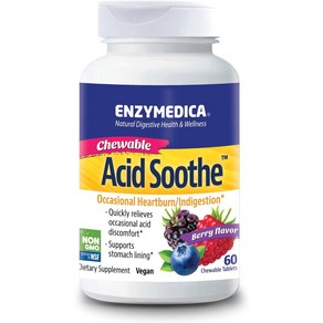 Enzymedica 엔자이메디카 에시드 스무스 츄어블 60정 Acid Soothe Chewable 60ct, 1개