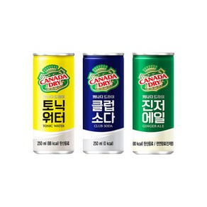 [메리박스] 250ml x 20캔 캐나다드라이 진저에일 토닉워터 클럽소다 / 하이볼