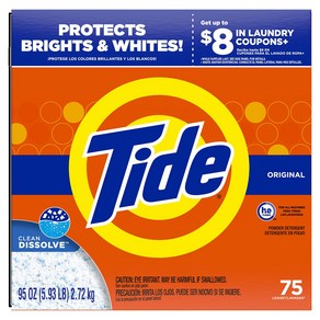 Tide Oiginal HE Tubo Powde Laundy Detegent 95 Oz (Packaging May Vay), 1개