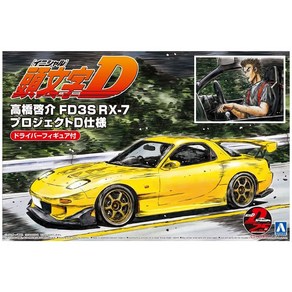 이니셜D NO15 1/24 타카하시 케이스케 FD3S RX-7 프로젝트 D사양 드라이버 피규어 포함, 1개