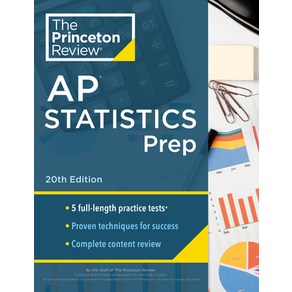 (영문도서) Pinceton Review AP Statistics Pep 20th Edition: 5 Pactice Tests + Complete Content Review... Papeback, English, 9780593516850