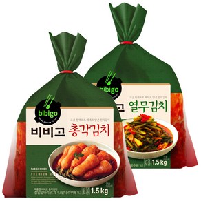 비비고 총각김치1.5kg ＋ 열무김치 1.5kg 혼합팩, 1개