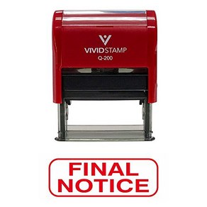 Basic Final Sale Self-Inking Office Rubbe Stamp (Red) - Medium 기본 최종 판매 셀프잉크 오피스 고무도장(빨간색) - 중형, 1개, Red